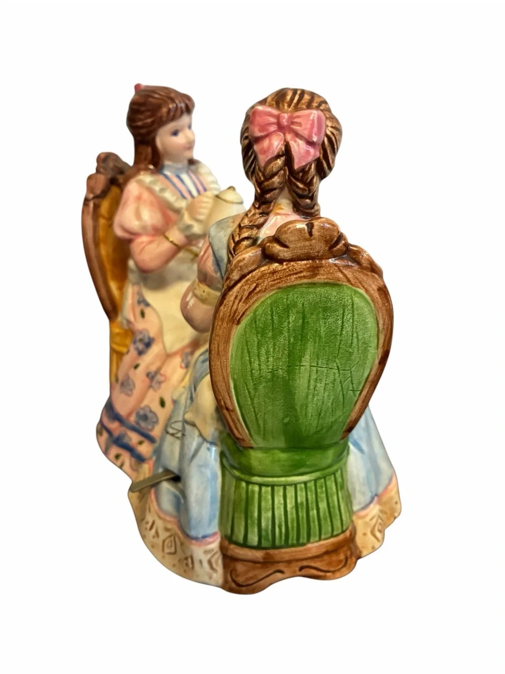 Lefton Yamada Original Tea for Two Musical Figurine Two Ladies Ceramic Vintage